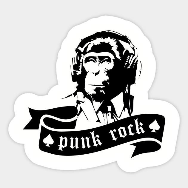 punk rock monkey Sticker by lkn